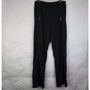 Lucy Flex Pull On Jogger Pants Women's S Tall Black Silver Zip Pocket Athleisure